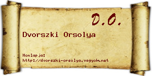Dvorszki Orsolya névjegykártya