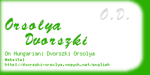 orsolya dvorszki business card